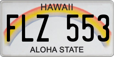 HI license plate FLZ553