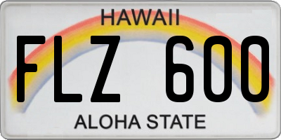 HI license plate FLZ600