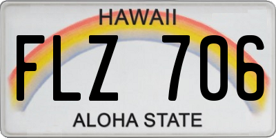 HI license plate FLZ706