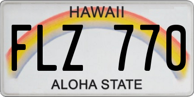 HI license plate FLZ770