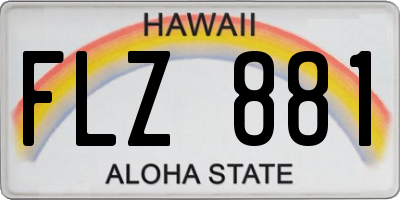 HI license plate FLZ881