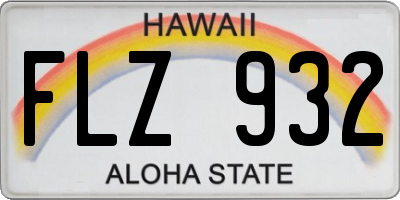 HI license plate FLZ932
