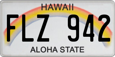 HI license plate FLZ942