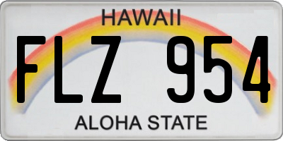 HI license plate FLZ954