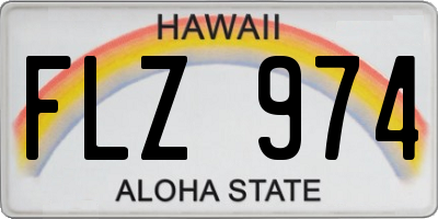 HI license plate FLZ974