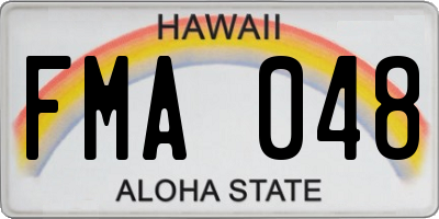 HI license plate FMA048