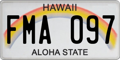 HI license plate FMA097