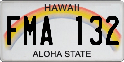 HI license plate FMA132