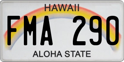 HI license plate FMA290