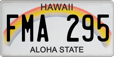 HI license plate FMA295
