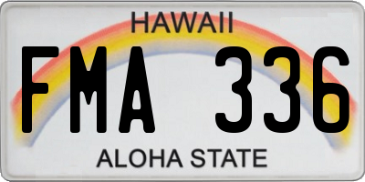 HI license plate FMA336