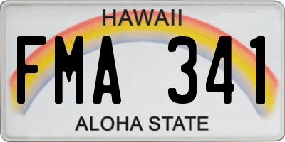 HI license plate FMA341
