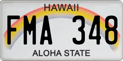 HI license plate FMA348