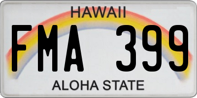 HI license plate FMA399