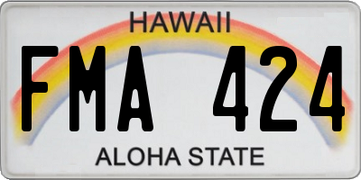 HI license plate FMA424