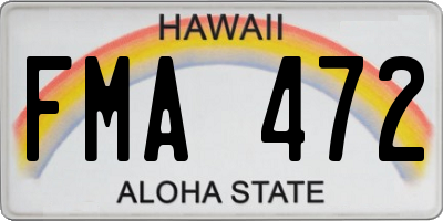 HI license plate FMA472