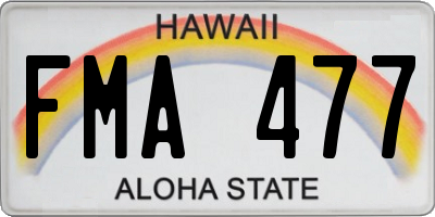 HI license plate FMA477
