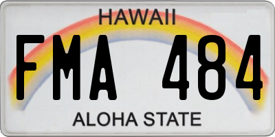 HI license plate FMA484