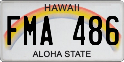 HI license plate FMA486