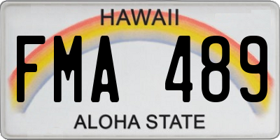 HI license plate FMA489