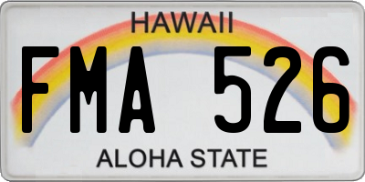 HI license plate FMA526