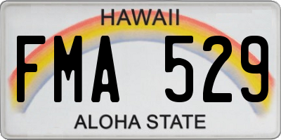 HI license plate FMA529