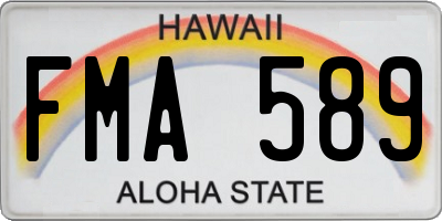 HI license plate FMA589