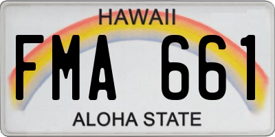 HI license plate FMA661