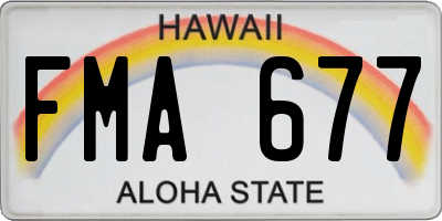 HI license plate FMA677