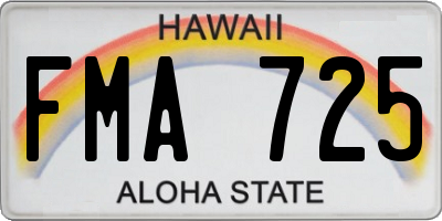 HI license plate FMA725