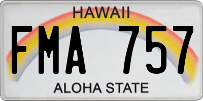 HI license plate FMA757