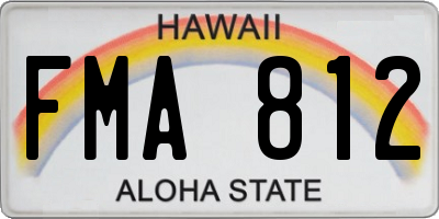 HI license plate FMA812