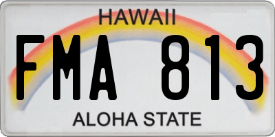 HI license plate FMA813