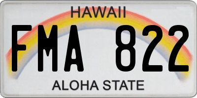 HI license plate FMA822