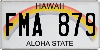 HI license plate FMA879