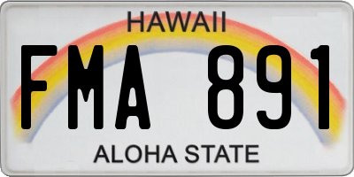 HI license plate FMA891