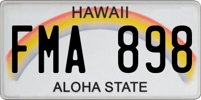 HI license plate FMA898