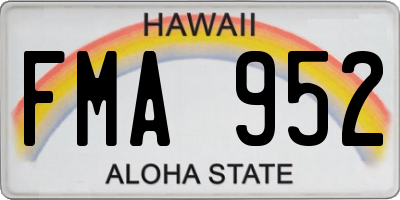 HI license plate FMA952