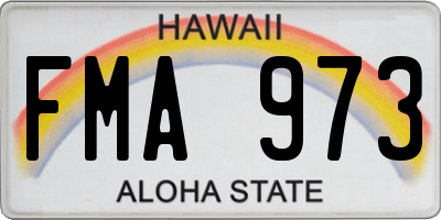 HI license plate FMA973