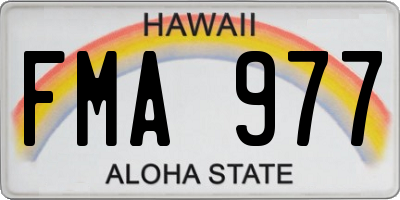 HI license plate FMA977