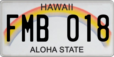 HI license plate FMB018