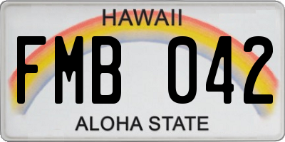 HI license plate FMB042