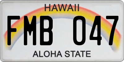 HI license plate FMB047