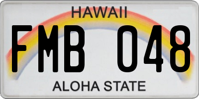 HI license plate FMB048