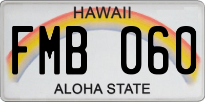 HI license plate FMB060