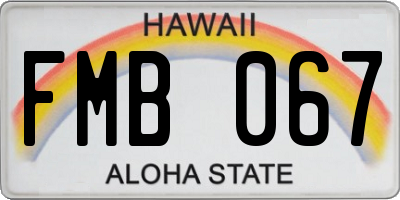 HI license plate FMB067