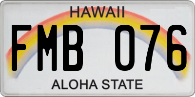 HI license plate FMB076