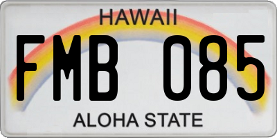 HI license plate FMB085