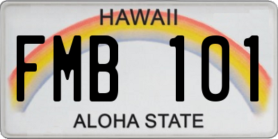 HI license plate FMB101