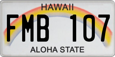 HI license plate FMB107